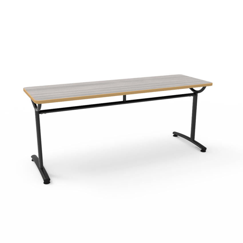 Virco TEXT Series Multi - Purpose Training Table featuring a High - Performance Laminate Top and Industrial T - Leg Base with Precision Leveling Glides 72"W x 24"D x 30"H (TABLE - TE24728Y30) - SchoolOutlet