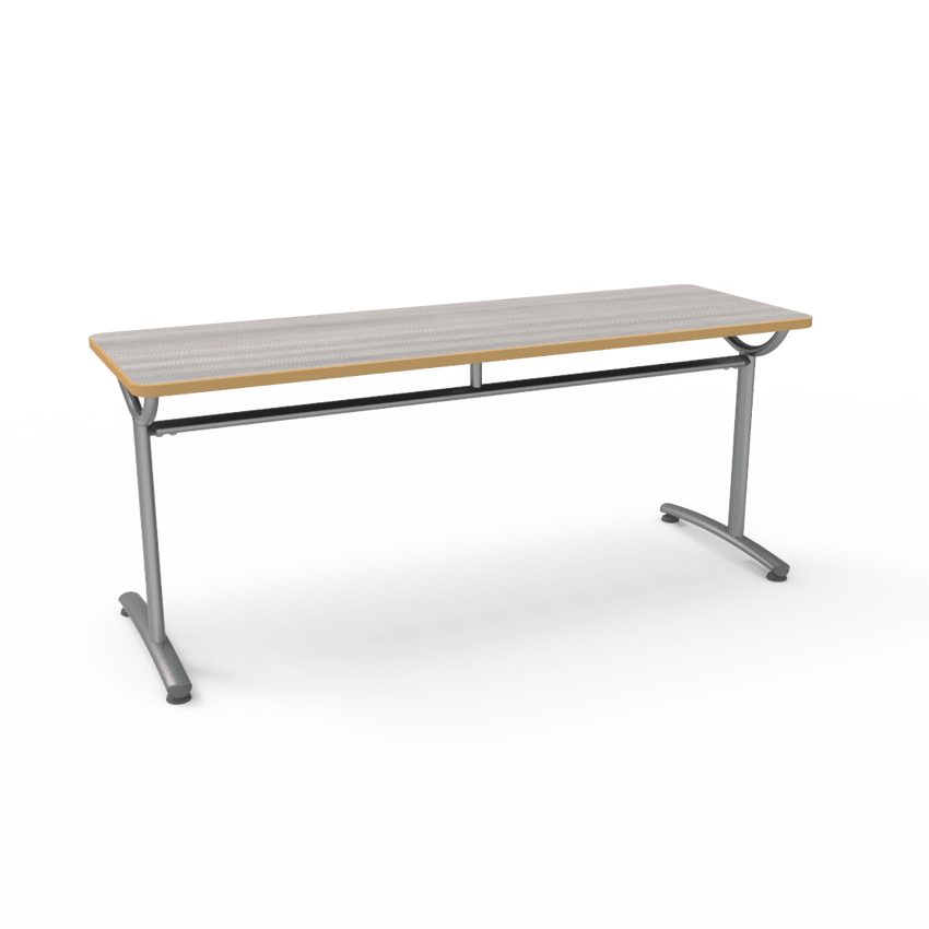 Virco TEXT Series Multi - Purpose Training Table featuring a High - Performance Laminate Top and Industrial T - Leg Base with Precision Leveling Glides 72"W x 24"D x 30"H (TABLE - TE24728Y30) - SchoolOutlet