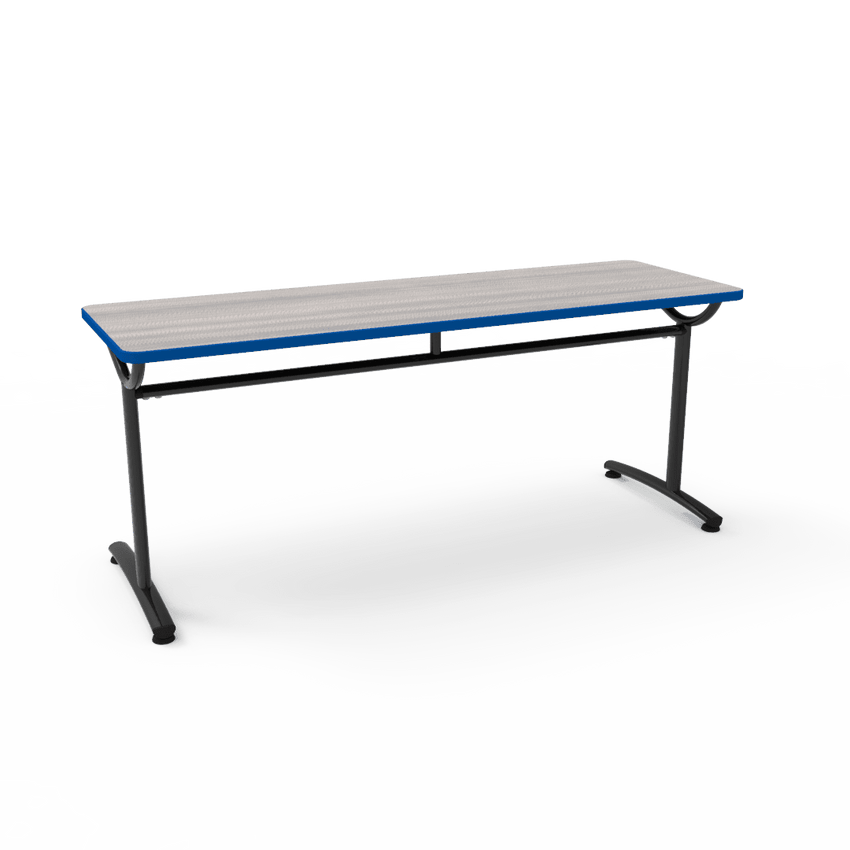 Virco TEXT Series Multi - Purpose Training Table featuring a High - Performance Laminate Top and Industrial T - Leg Base with Precision Leveling Glides 72"W x 24"D x 30"H (TABLE - TE24728Y30) - SchoolOutlet