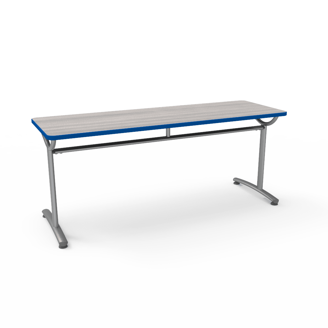Virco TEXT Series Multi - Purpose Training Table featuring a High - Performance Laminate Top and Industrial T - Leg Base with Precision Leveling Glides 72"W x 24"D x 30"H (TABLE - TE24728Y30) - SchoolOutlet