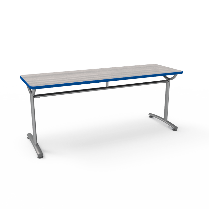Virco TEXT Series Multi - Purpose Training Table featuring a High - Performance Laminate Top and Industrial T - Leg Base with Precision Leveling Glides 72"W x 24"D x 30"H (TABLE - TE24728Y30) - SchoolOutlet