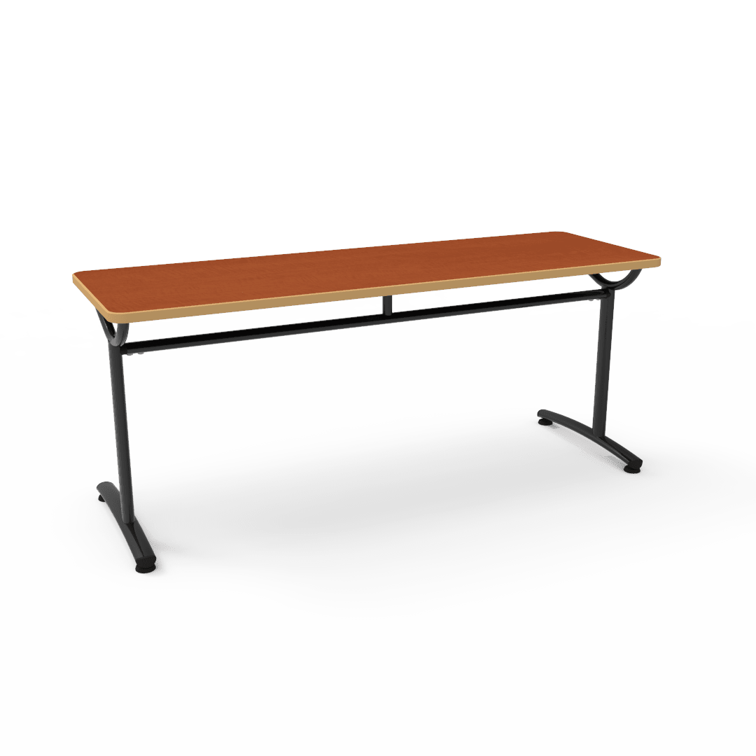 Virco TEXT Series Multi - Purpose Training Table featuring a High - Performance Laminate Top and Industrial T - Leg Base with Precision Leveling Glides 72"W x 24"D x 30"H (TABLE - TE24728Y30) - SchoolOutlet