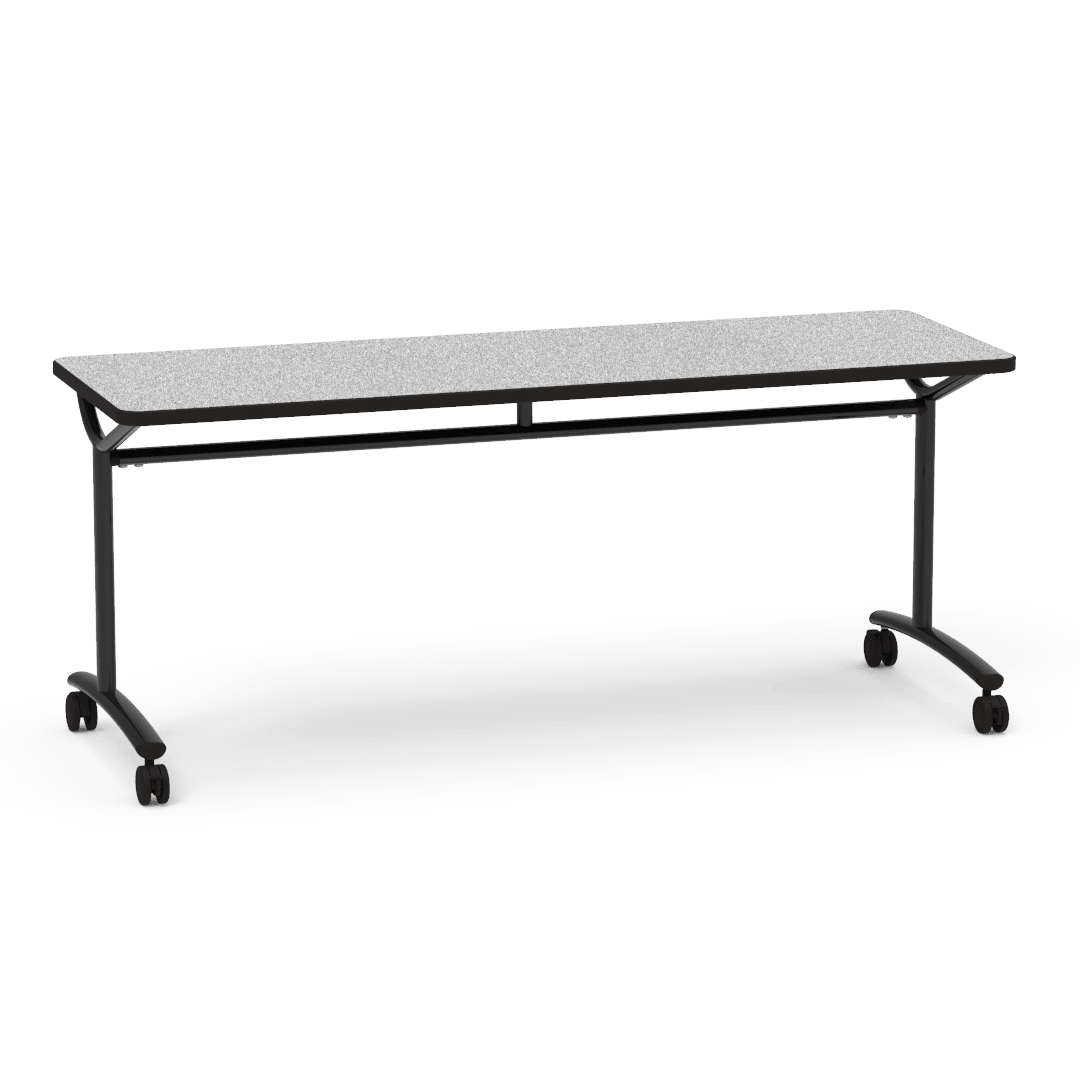 Virco TEXT Series Multi - Purpose Training Table featuring a High - Performance Laminate Top and Industrial T - Leg Base with Casters 72"W x 24"D x 30"H (TABLE - TE24728Y30C) - SchoolOutlet
