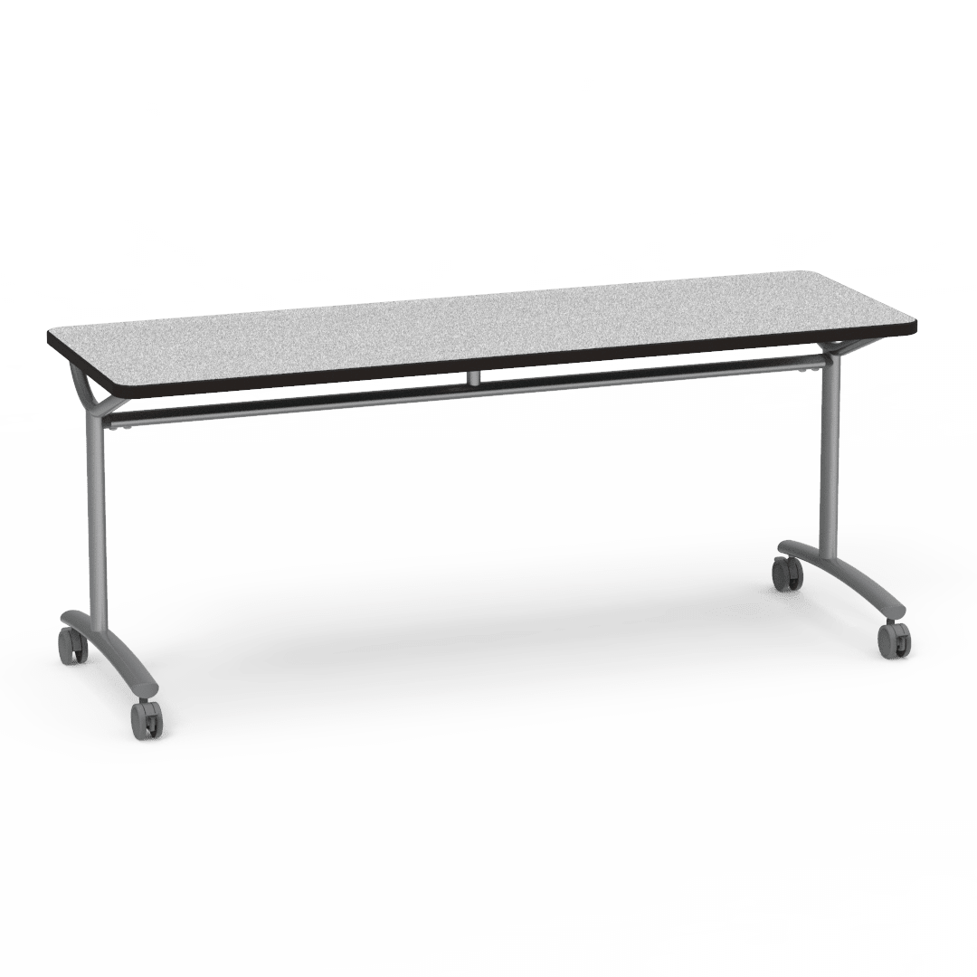Virco TEXT Series Multi - Purpose Training Table featuring a High - Performance Laminate Top and Industrial T - Leg Base with Casters 72"W x 24"D x 30"H (TABLE - TE24728Y30C) - SchoolOutlet