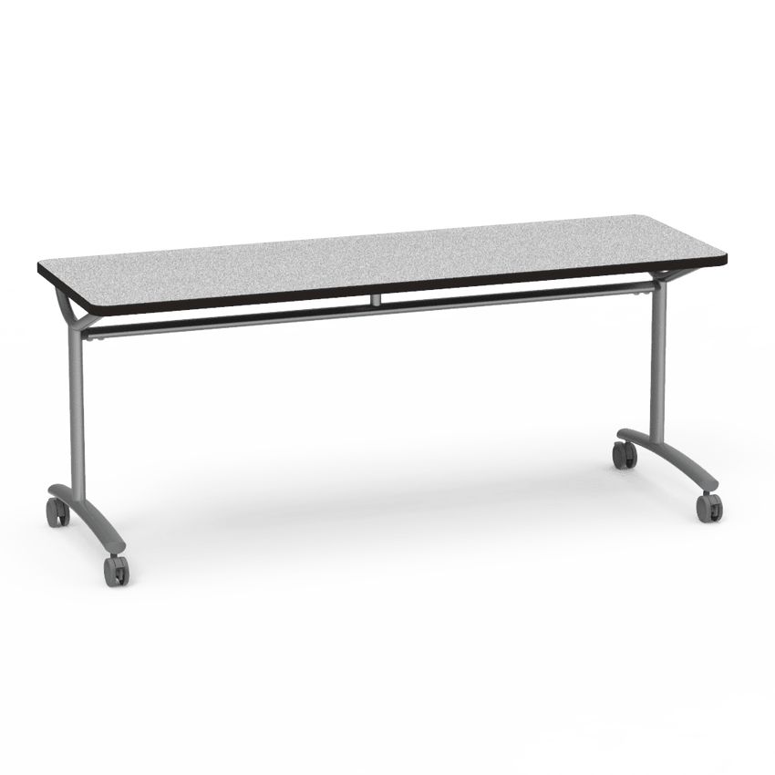 Virco TEXT Series Multi - Purpose Training Table featuring a High - Performance Laminate Top and Industrial T - Leg Base with Casters 72"W x 24"D x 30"H (TABLE - TE24728Y30C) - SchoolOutlet