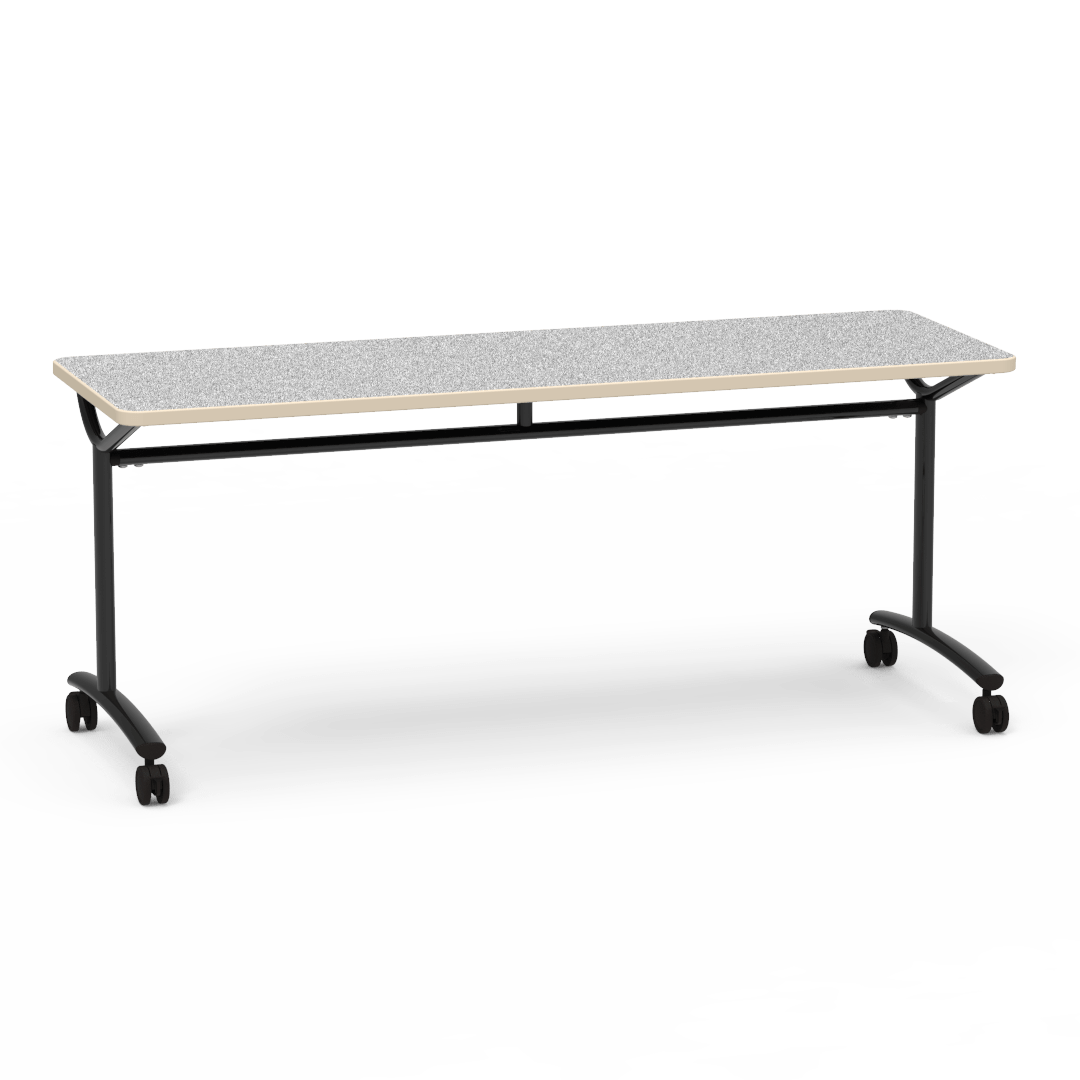 Virco TEXT Series Multi - Purpose Training Table featuring a High - Performance Laminate Top and Industrial T - Leg Base with Casters 72"W x 24"D x 30"H (TABLE - TE24728Y30C) - SchoolOutlet
