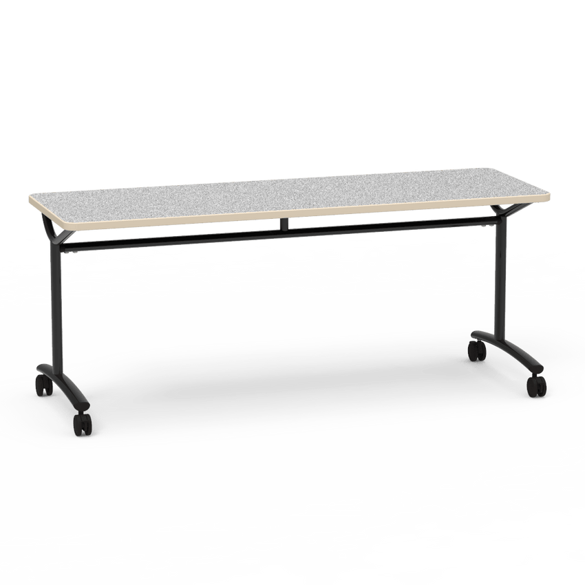 Virco TEXT Series Multi - Purpose Training Table featuring a High - Performance Laminate Top and Industrial T - Leg Base with Casters 72"W x 24"D x 30"H (TABLE - TE24728Y30C) - SchoolOutlet