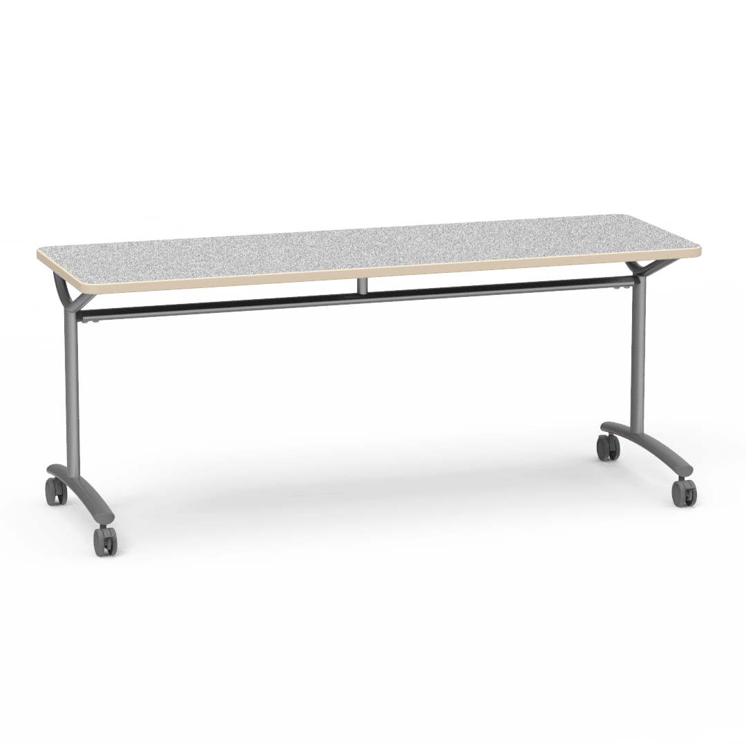 Virco TEXT Series Multi - Purpose Training Table featuring a High - Performance Laminate Top and Industrial T - Leg Base with Casters 72"W x 24"D x 30"H (TABLE - TE24728Y30C) - SchoolOutlet