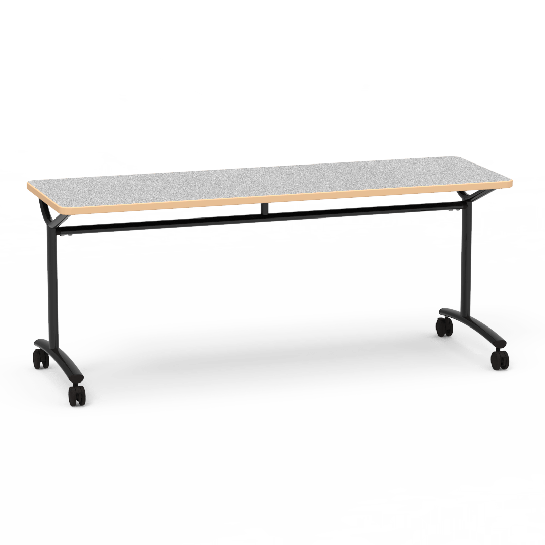 Virco TEXT Series Multi - Purpose Training Table featuring a High - Performance Laminate Top and Industrial T - Leg Base with Casters 72"W x 24"D x 30"H (TABLE - TE24728Y30C) - SchoolOutlet