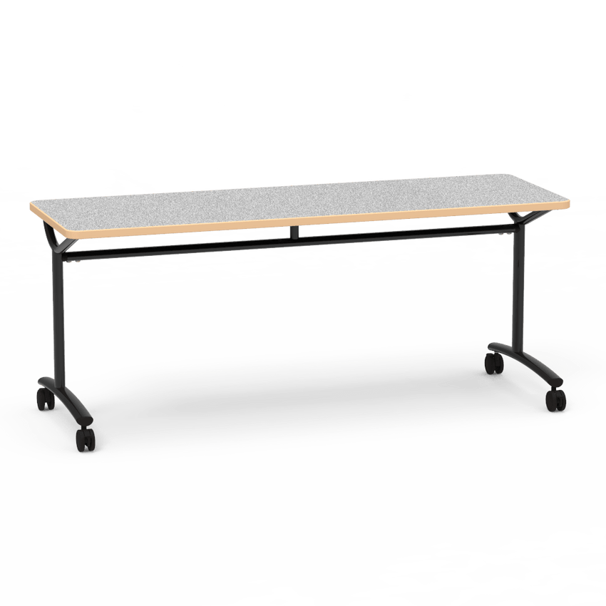 Virco TEXT Series Multi - Purpose Training Table featuring a High - Performance Laminate Top and Industrial T - Leg Base with Casters 72"W x 24"D x 30"H (TABLE - TE24728Y30C) - SchoolOutlet