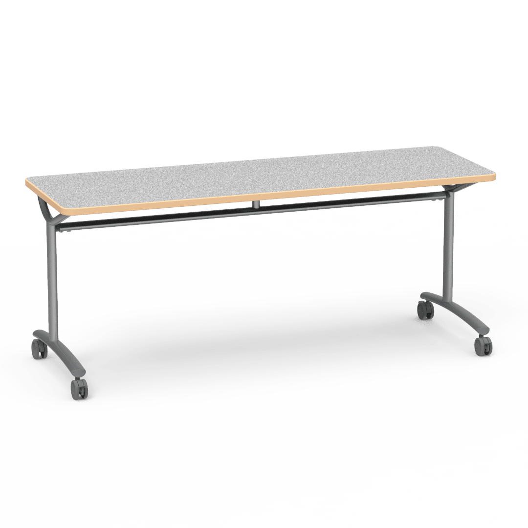 Virco TEXT Series Multi - Purpose Training Table featuring a High - Performance Laminate Top and Industrial T - Leg Base with Casters 72"W x 24"D x 30"H (TABLE - TE24728Y30C) - SchoolOutlet