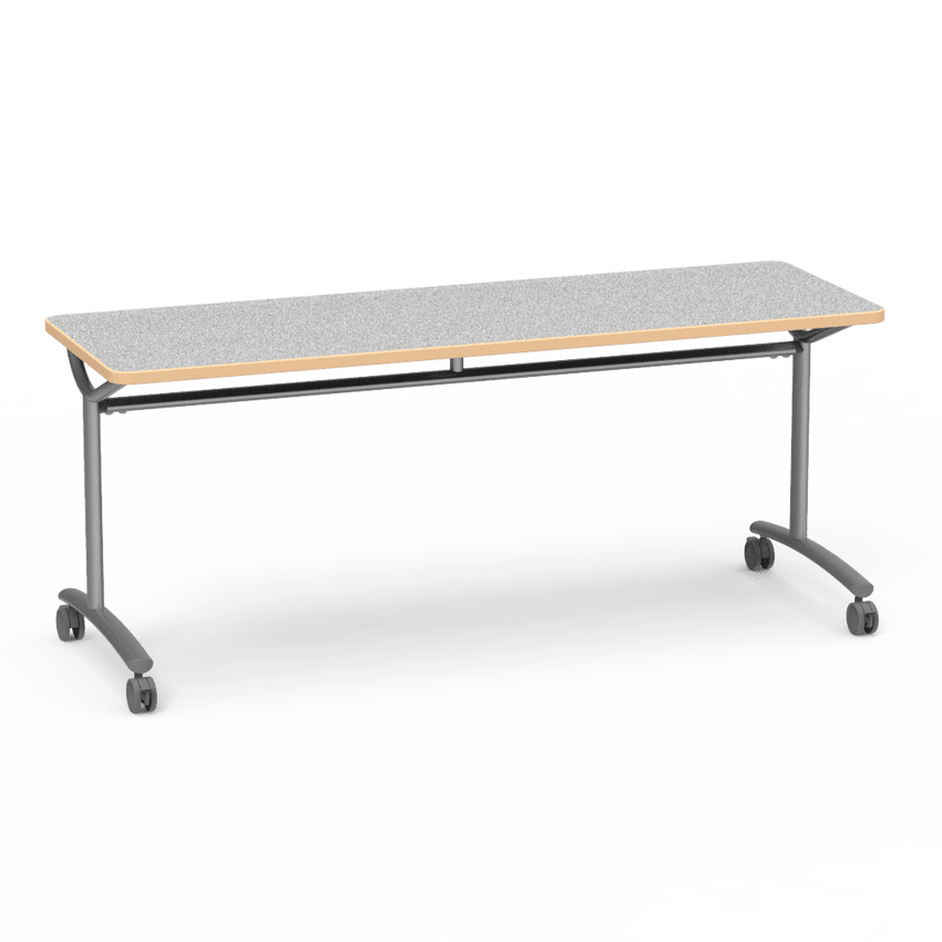 Virco TEXT Series Multi - Purpose Training Table featuring a High - Performance Laminate Top and Industrial T - Leg Base with Casters 72"W x 24"D x 30"H (TABLE - TE24728Y30C) - SchoolOutlet