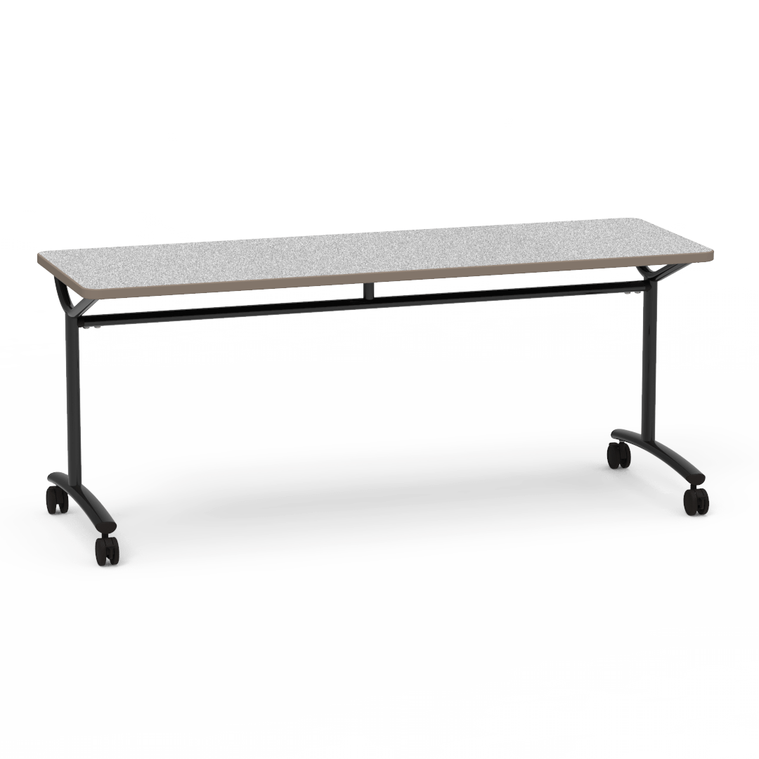 Virco TEXT Series Multi - Purpose Training Table featuring a High - Performance Laminate Top and Industrial T - Leg Base with Casters 72"W x 24"D x 30"H (TABLE - TE24728Y30C) - SchoolOutlet