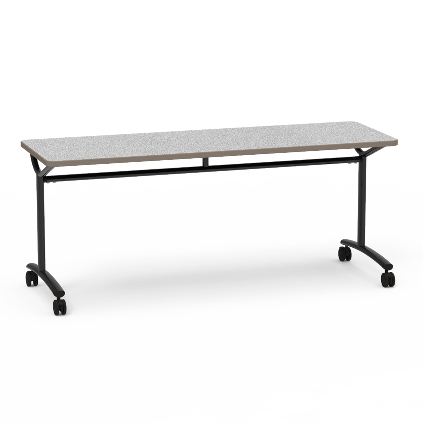 Virco TEXT Series Multi - Purpose Training Table featuring a High - Performance Laminate Top and Industrial T - Leg Base with Casters 72"W x 24"D x 30"H (TABLE - TE24728Y30C) - SchoolOutlet