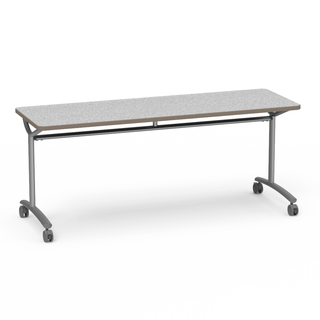 Virco TEXT Series Multi - Purpose Training Table featuring a High - Performance Laminate Top and Industrial T - Leg Base with Casters 72"W x 24"D x 30"H (TABLE - TE24728Y30C) - SchoolOutlet