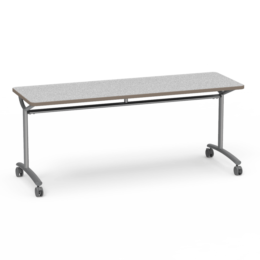 Virco TEXT Series Multi - Purpose Training Table featuring a High - Performance Laminate Top and Industrial T - Leg Base with Casters 72"W x 24"D x 30"H (TABLE - TE24728Y30C) - SchoolOutlet