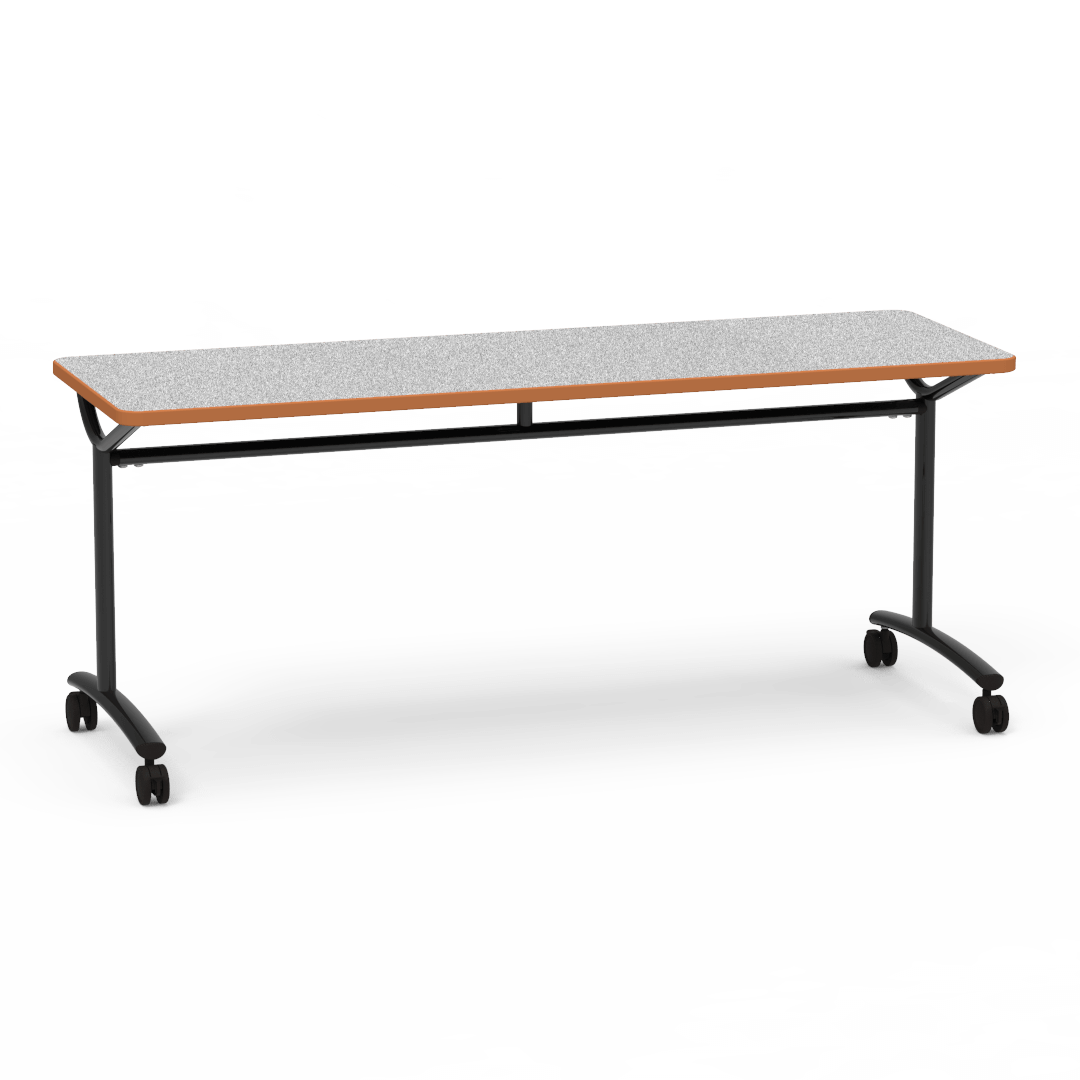 Virco TEXT Series Multi - Purpose Training Table featuring a High - Performance Laminate Top and Industrial T - Leg Base with Casters 72"W x 24"D x 30"H (TABLE - TE24728Y30C) - SchoolOutlet