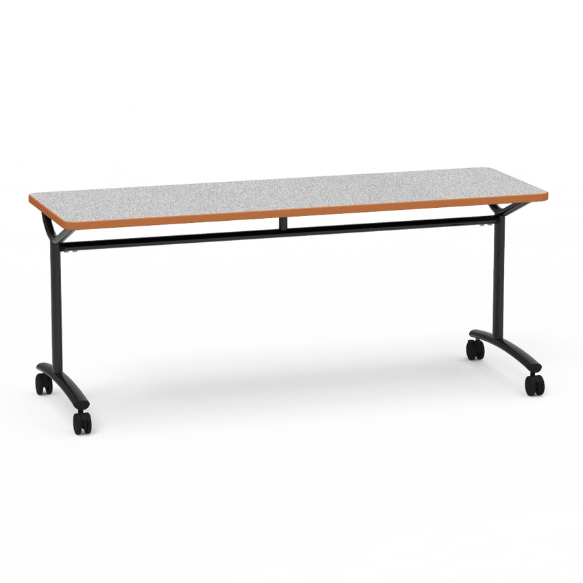 Virco TEXT Series Multi - Purpose Training Table featuring a High - Performance Laminate Top and Industrial T - Leg Base with Casters 72"W x 24"D x 30"H (TABLE - TE24728Y30C) - SchoolOutlet