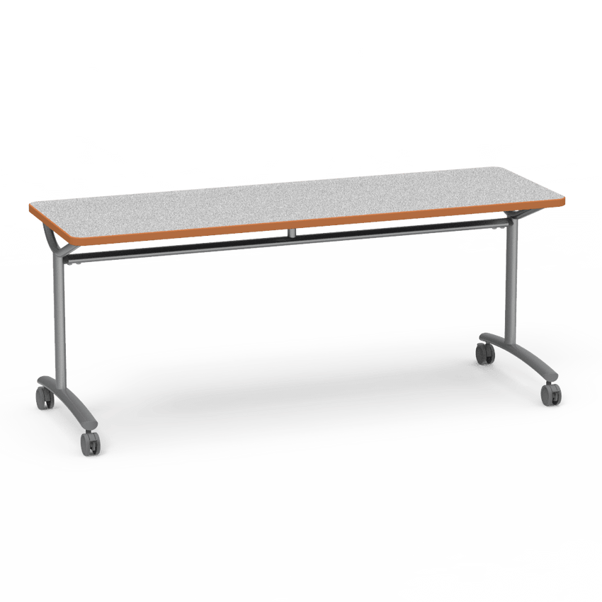 Virco TEXT Series Multi - Purpose Training Table featuring a High - Performance Laminate Top and Industrial T - Leg Base with Casters 72"W x 24"D x 30"H (TABLE - TE24728Y30C) - SchoolOutlet
