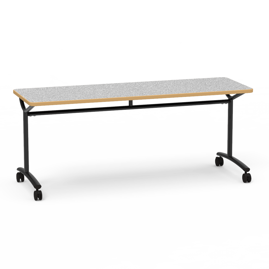 Virco TEXT Series Multi - Purpose Training Table featuring a High - Performance Laminate Top and Industrial T - Leg Base with Casters 72"W x 24"D x 30"H (TABLE - TE24728Y30C) - SchoolOutlet
