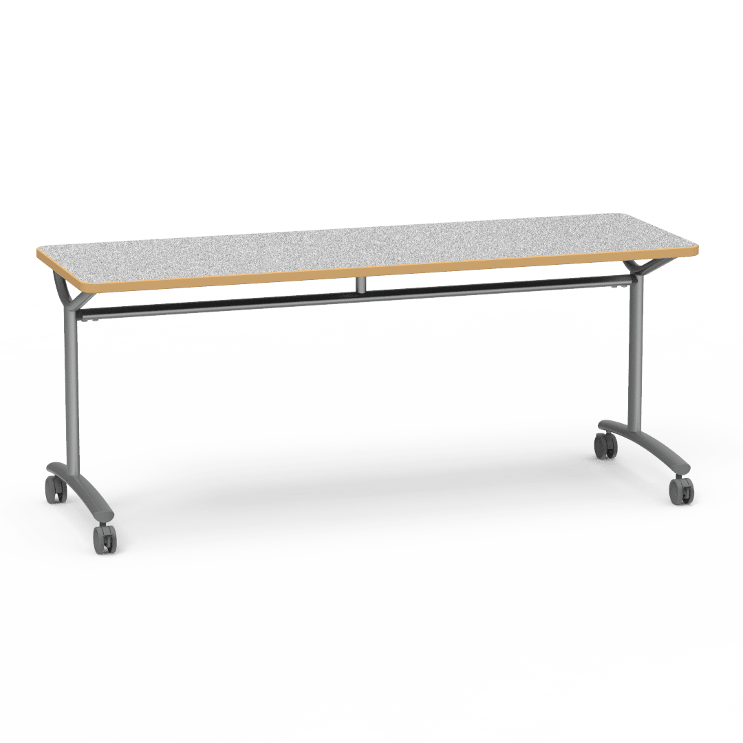 Virco TEXT Series Multi - Purpose Training Table featuring a High - Performance Laminate Top and Industrial T - Leg Base with Casters 72"W x 24"D x 30"H (TABLE - TE24728Y30C) - SchoolOutlet