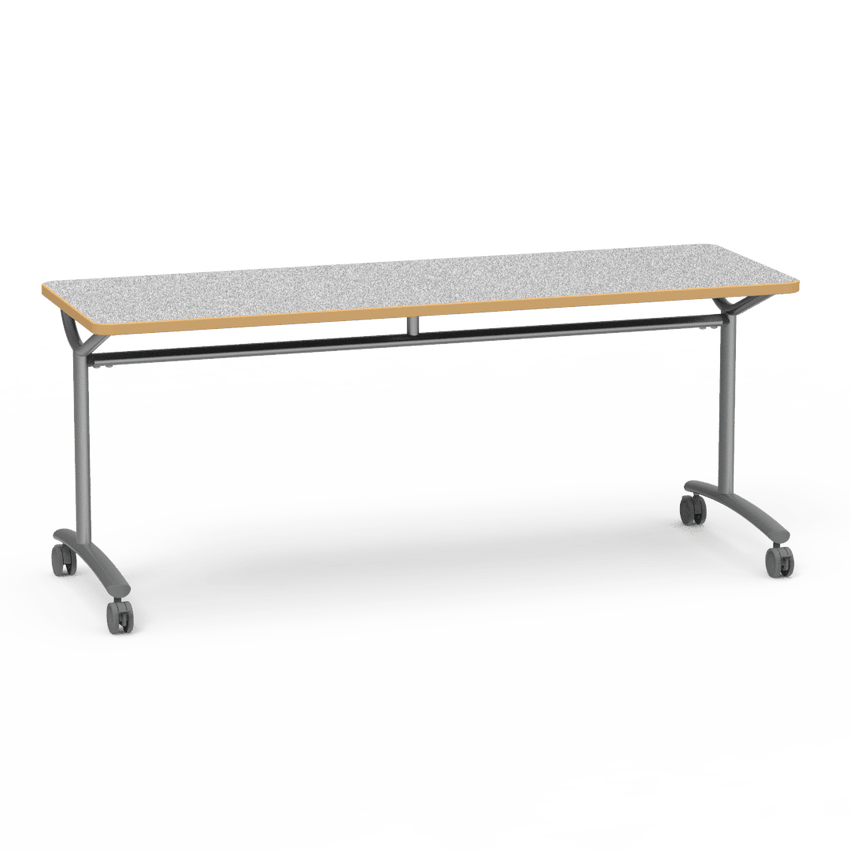 Virco TEXT Series Multi - Purpose Training Table featuring a High - Performance Laminate Top and Industrial T - Leg Base with Casters 72"W x 24"D x 30"H (TABLE - TE24728Y30C) - SchoolOutlet