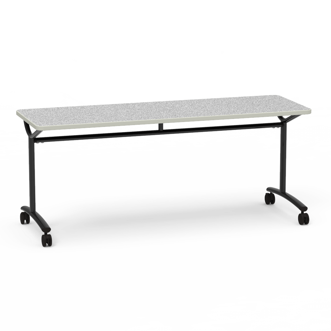 Virco TEXT Series Multi - Purpose Training Table featuring a High - Performance Laminate Top and Industrial T - Leg Base with Casters 72"W x 24"D x 30"H (TABLE - TE24728Y30C) - SchoolOutlet