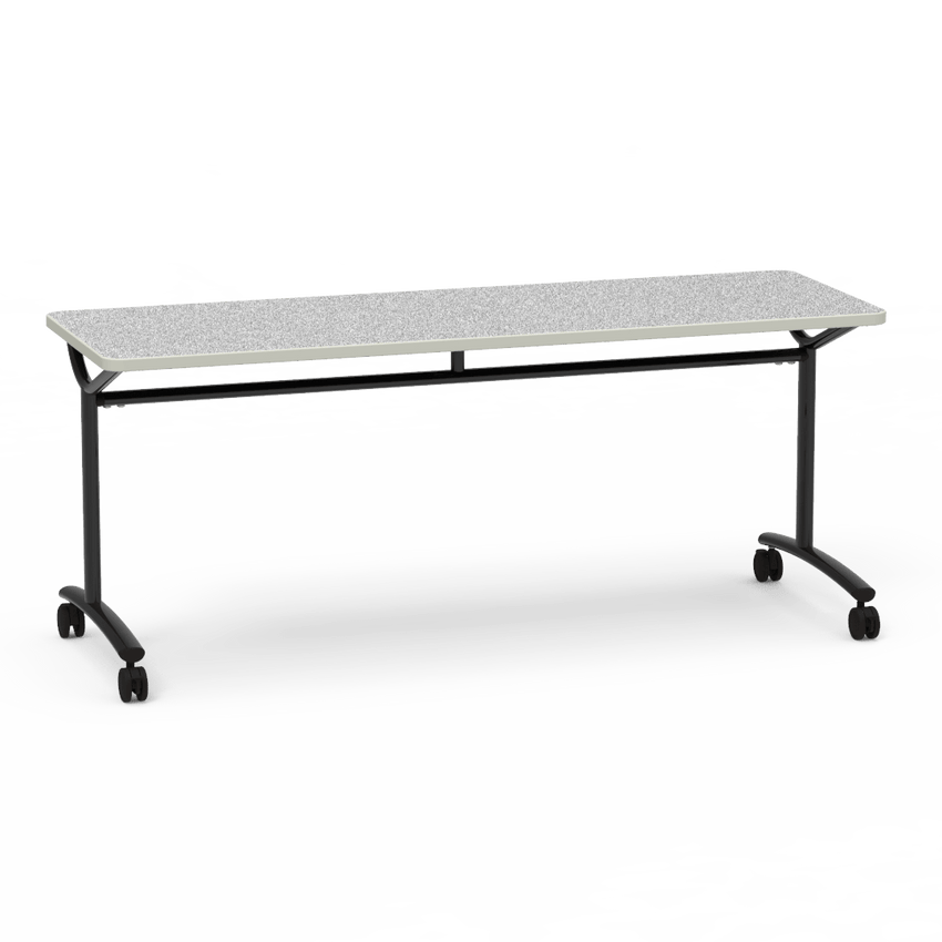 Virco TEXT Series Multi - Purpose Training Table featuring a High - Performance Laminate Top and Industrial T - Leg Base with Casters 72"W x 24"D x 30"H (TABLE - TE24728Y30C) - SchoolOutlet