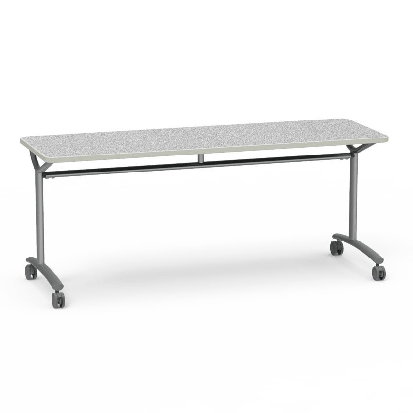 Virco TEXT Series Multi - Purpose Training Table featuring a High - Performance Laminate Top and Industrial T - Leg Base with Casters 72"W x 24"D x 30"H (TABLE - TE24728Y30C) - SchoolOutlet