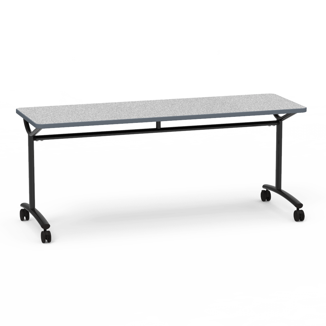 Virco TEXT Series Multi - Purpose Training Table featuring a High - Performance Laminate Top and Industrial T - Leg Base with Casters 72"W x 24"D x 30"H (TABLE - TE24728Y30C) - SchoolOutlet