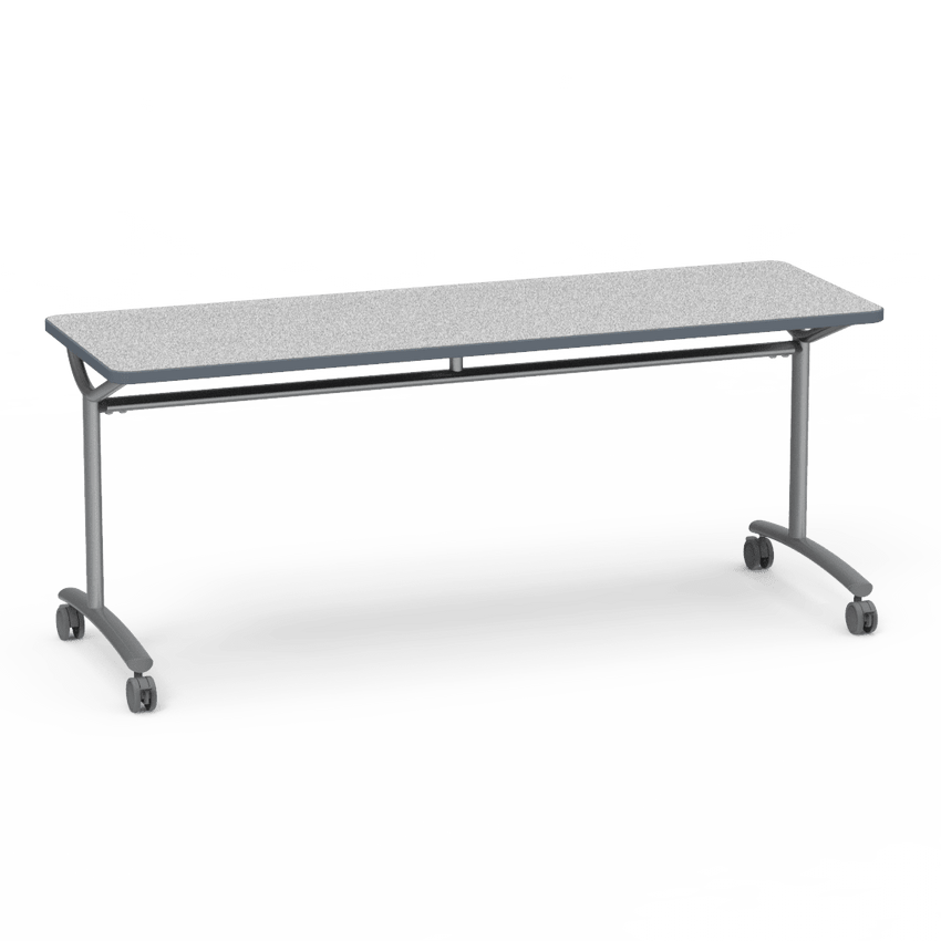 Virco TEXT Series Multi - Purpose Training Table featuring a High - Performance Laminate Top and Industrial T - Leg Base with Casters 72"W x 24"D x 30"H (TABLE - TE24728Y30C) - SchoolOutlet
