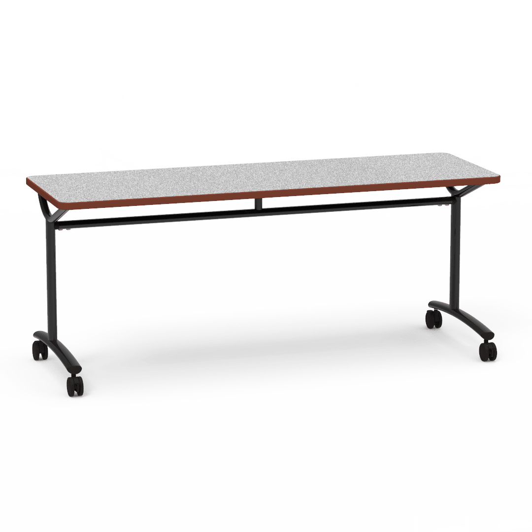 Virco TEXT Series Multi - Purpose Training Table featuring a High - Performance Laminate Top and Industrial T - Leg Base with Casters 72"W x 24"D x 30"H (TABLE - TE24728Y30C) - SchoolOutlet