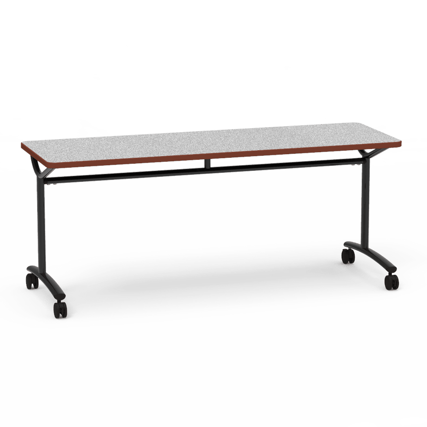 Virco TEXT Series Multi - Purpose Training Table featuring a High - Performance Laminate Top and Industrial T - Leg Base with Casters 72"W x 24"D x 30"H (TABLE - TE24728Y30C) - SchoolOutlet