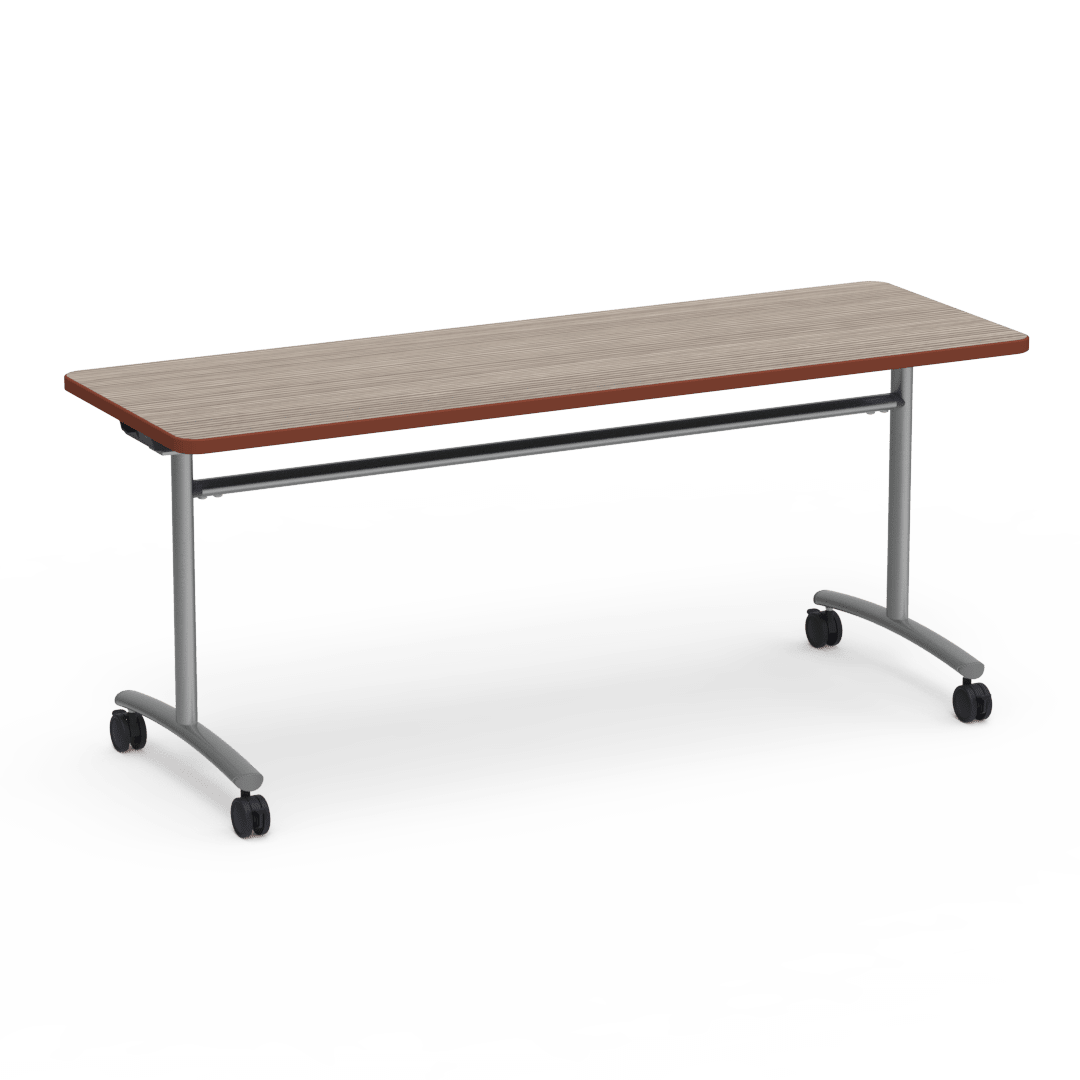 Virco TEXT Series Multi - Purpose Training Table featuring a High - Performance Laminate Top and Industrial T - Leg Base with Casters 72"W x 24"D x 30"H (TABLE - TE24728Y30C) - SchoolOutlet