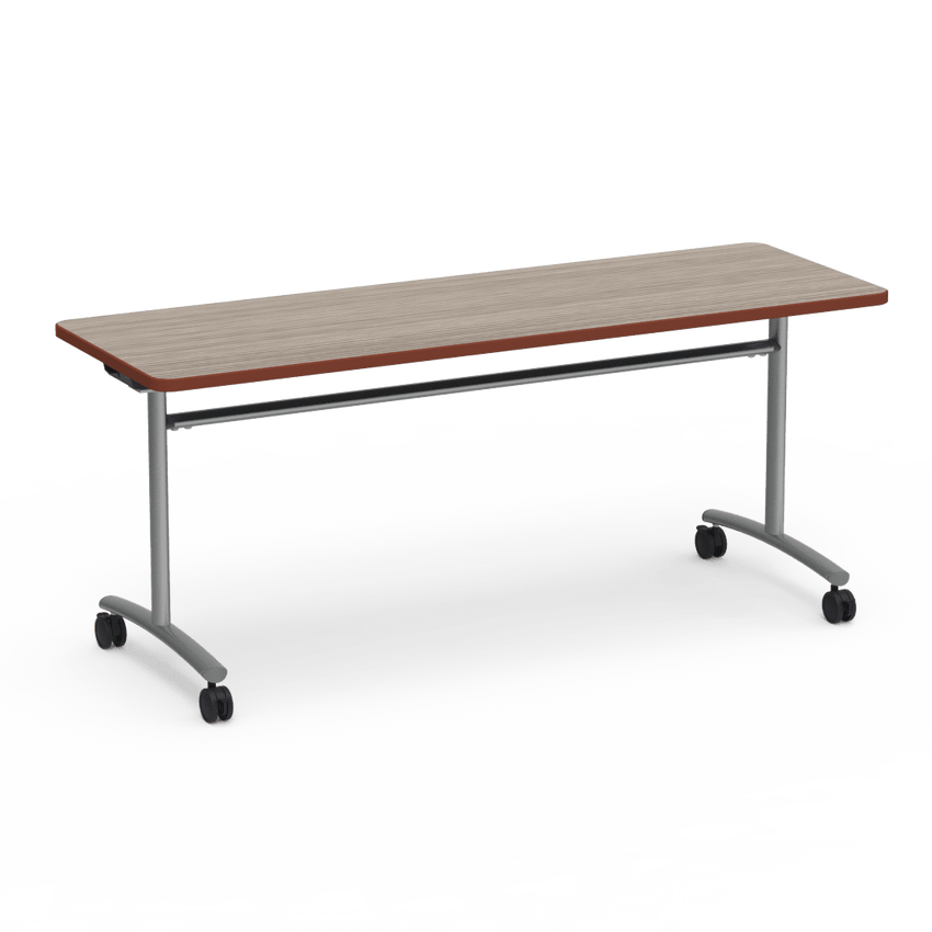 Virco TEXT Series Multi - Purpose Training Table featuring a High - Performance Laminate Top and Industrial T - Leg Base with Casters 72"W x 24"D x 30"H (TABLE - TE24728Y30C) - SchoolOutlet