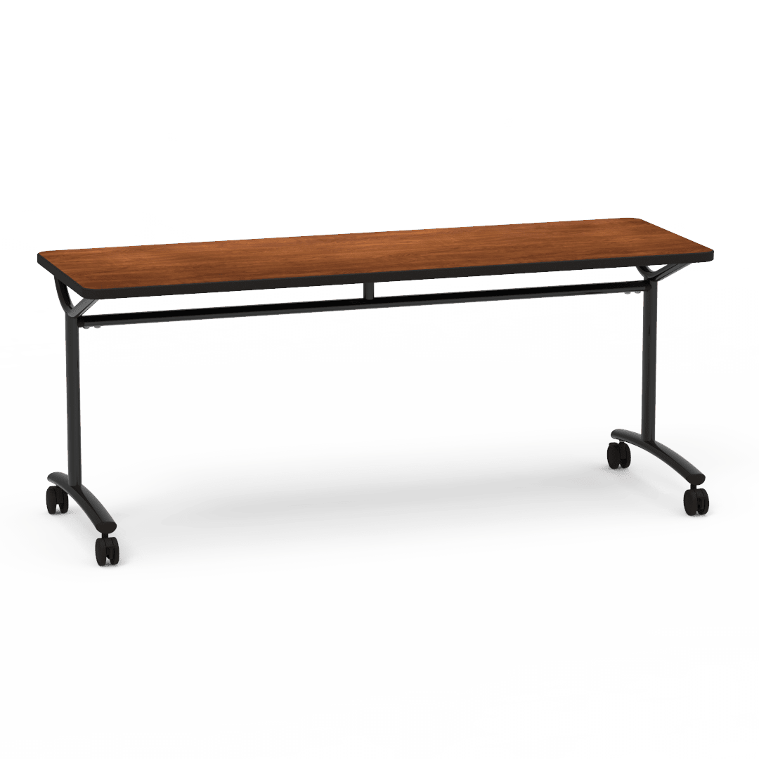Virco TEXT Series Multi - Purpose Training Table featuring a High - Performance Laminate Top and Industrial T - Leg Base with Casters 72"W x 24"D x 30"H (TABLE - TE24728Y30C) - SchoolOutlet