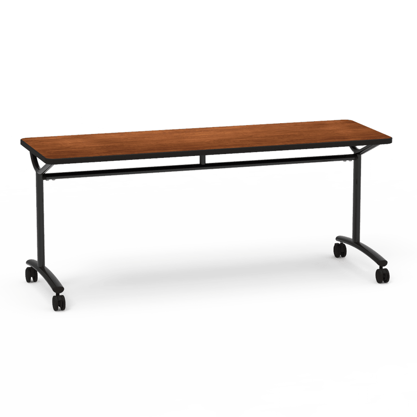 Virco TEXT Series Multi - Purpose Training Table featuring a High - Performance Laminate Top and Industrial T - Leg Base with Casters 72"W x 24"D x 30"H (TABLE - TE24728Y30C) - SchoolOutlet