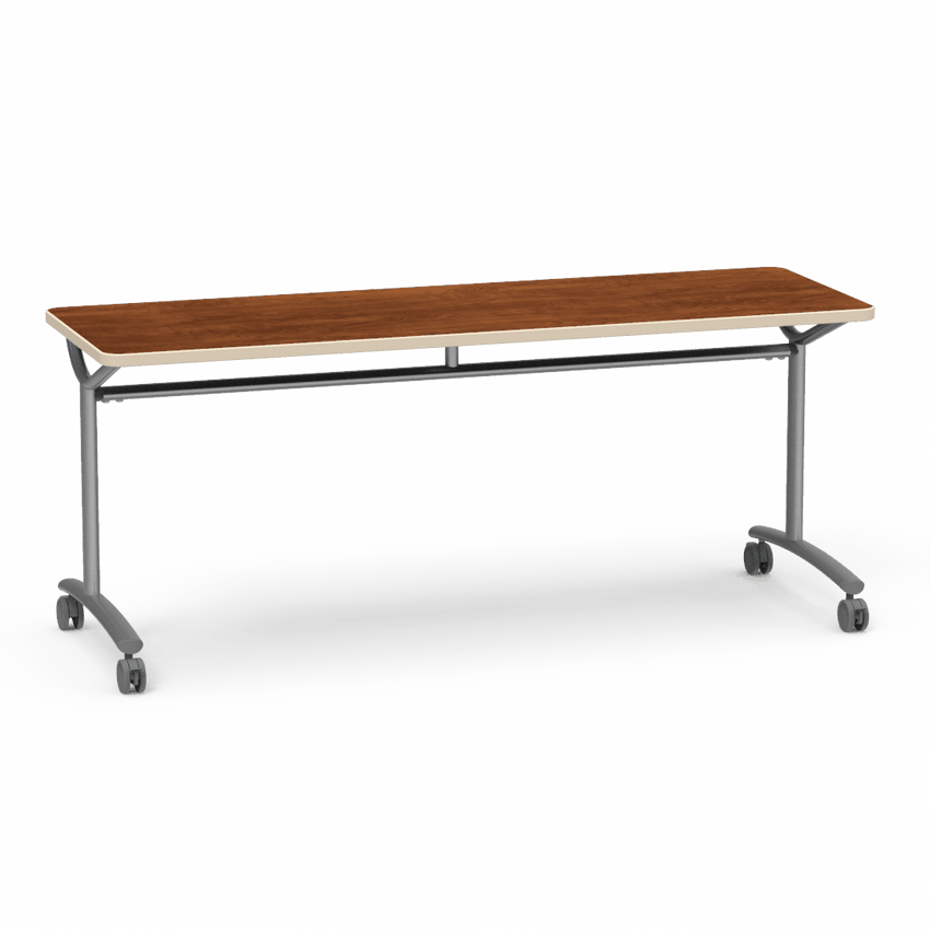 Virco TEXT Series Multi - Purpose Training Table featuring a High - Performance Laminate Top and Industrial T - Leg Base with Casters 72"W x 24"D x 30"H (TABLE - TE24728Y30C) - SchoolOutlet