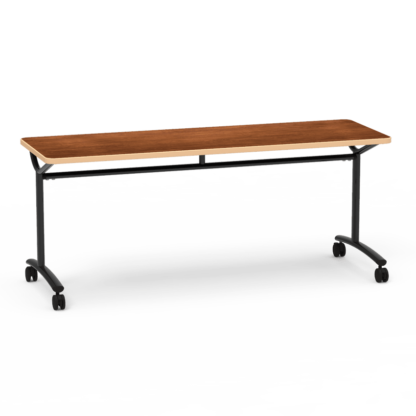 Virco TEXT Series Multi - Purpose Training Table featuring a High - Performance Laminate Top and Industrial T - Leg Base with Casters 72"W x 24"D x 30"H (TABLE - TE24728Y30C) - SchoolOutlet