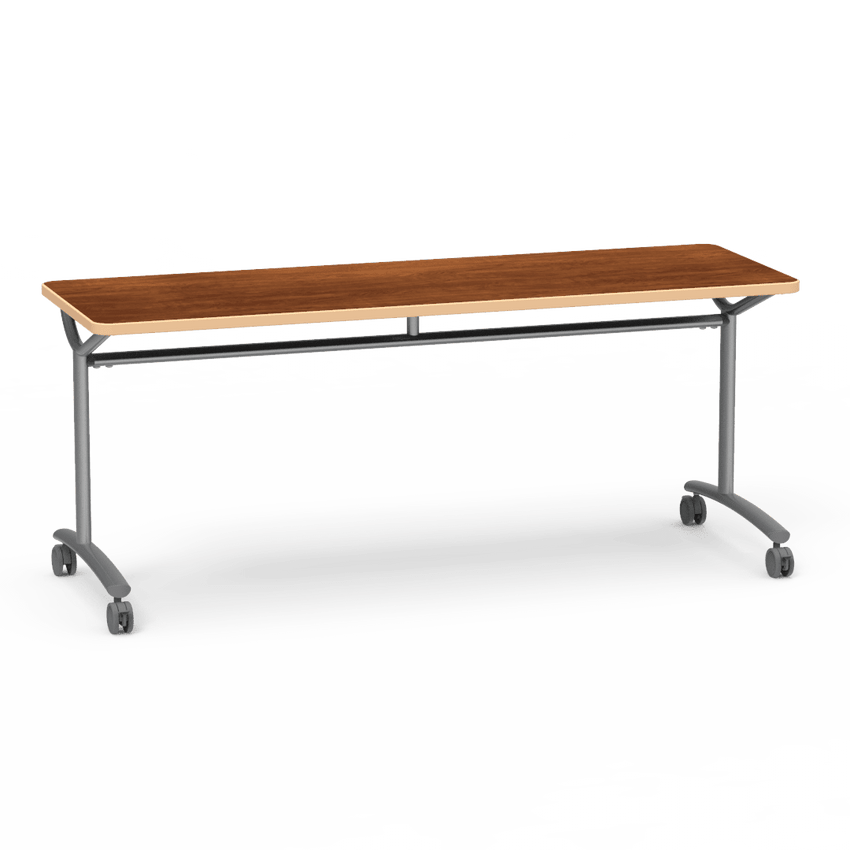 Virco TEXT Series Multi - Purpose Training Table featuring a High - Performance Laminate Top and Industrial T - Leg Base with Casters 72"W x 24"D x 30"H (TABLE - TE24728Y30C) - SchoolOutlet