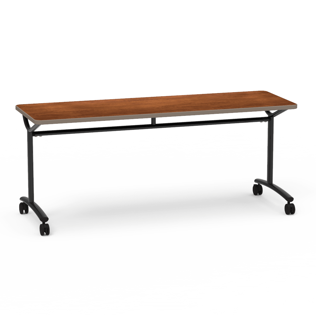 Virco TEXT Series Multi - Purpose Training Table featuring a High - Performance Laminate Top and Industrial T - Leg Base with Casters 72"W x 24"D x 30"H (TABLE - TE24728Y30C) - SchoolOutlet