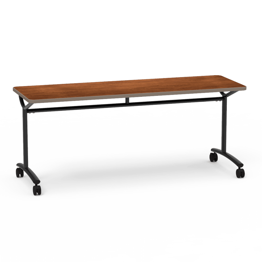 Virco TEXT Series Multi - Purpose Training Table featuring a High - Performance Laminate Top and Industrial T - Leg Base with Casters 72"W x 24"D x 30"H (TABLE - TE24728Y30C) - SchoolOutlet