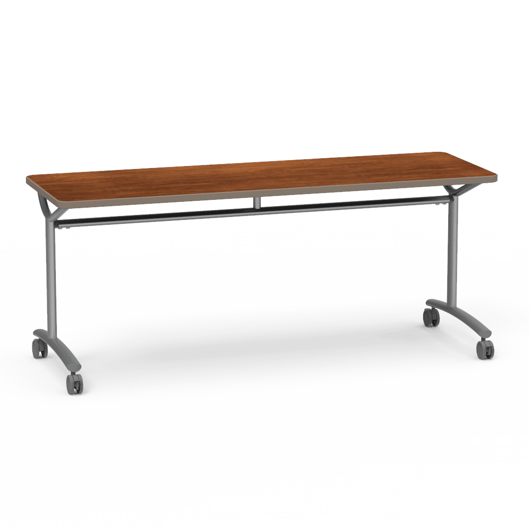 Virco TEXT Series Multi - Purpose Training Table featuring a High - Performance Laminate Top and Industrial T - Leg Base with Casters 72"W x 24"D x 30"H (TABLE - TE24728Y30C) - SchoolOutlet
