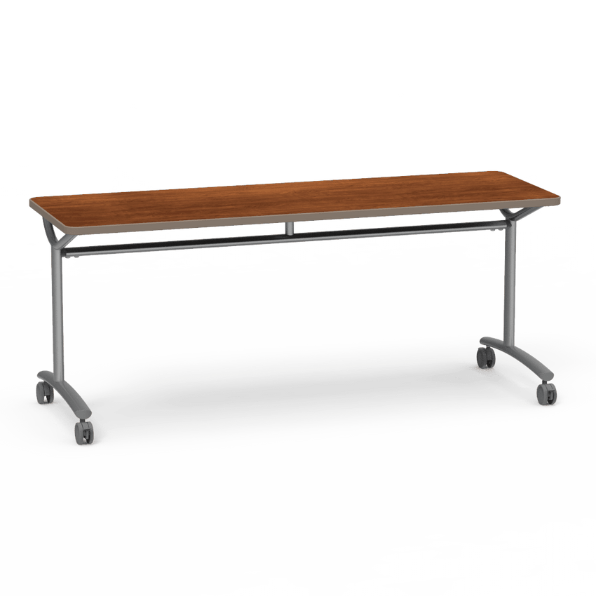 Virco TEXT Series Multi - Purpose Training Table featuring a High - Performance Laminate Top and Industrial T - Leg Base with Casters 72"W x 24"D x 30"H (TABLE - TE24728Y30C) - SchoolOutlet