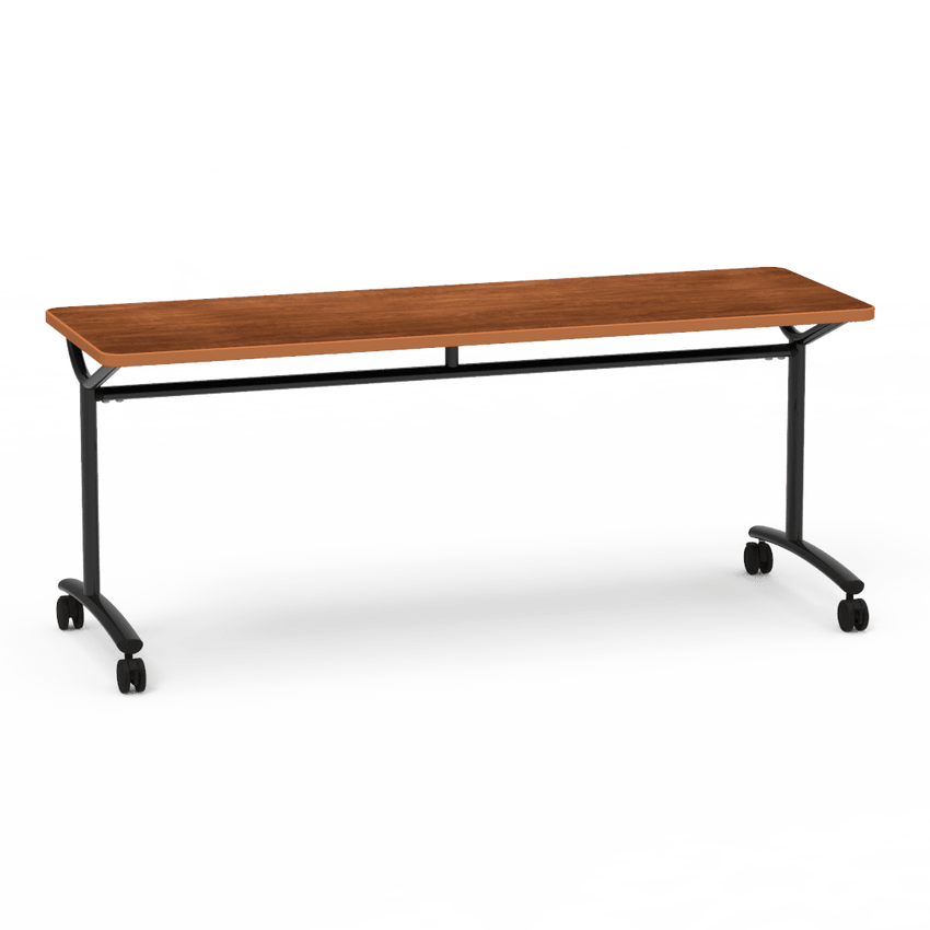 Virco TEXT Series Multi - Purpose Training Table featuring a High - Performance Laminate Top and Industrial T - Leg Base with Casters 72"W x 24"D x 30"H (TABLE - TE24728Y30C) - SchoolOutlet