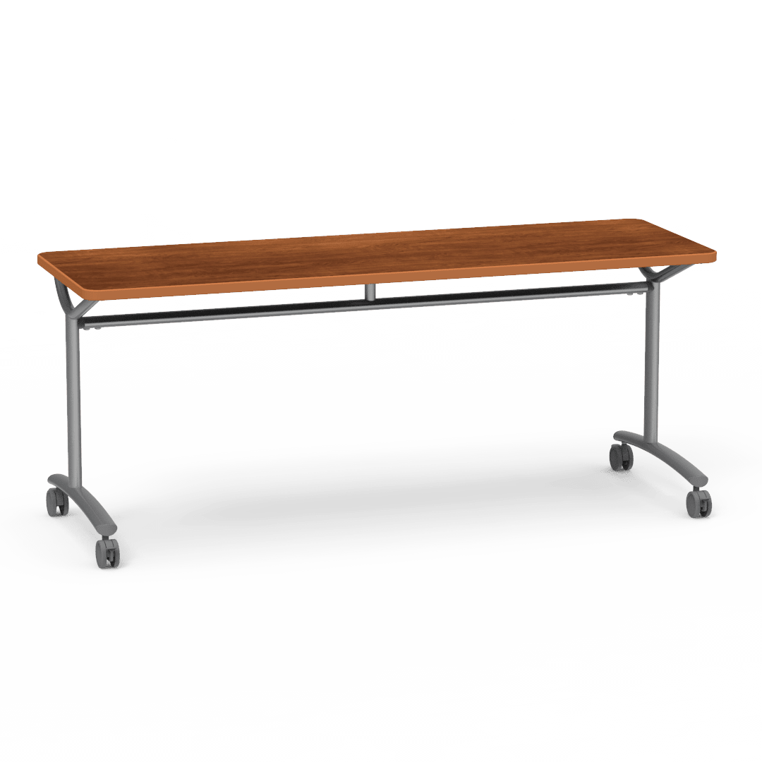 Virco TEXT Series Multi - Purpose Training Table featuring a High - Performance Laminate Top and Industrial T - Leg Base with Casters 72"W x 24"D x 30"H (TABLE - TE24728Y30C) - SchoolOutlet