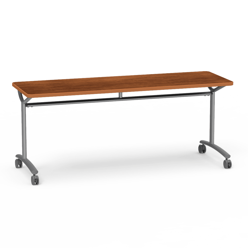 Virco TEXT Series Multi - Purpose Training Table featuring a High - Performance Laminate Top and Industrial T - Leg Base with Casters 72"W x 24"D x 30"H (TABLE - TE24728Y30C) - SchoolOutlet