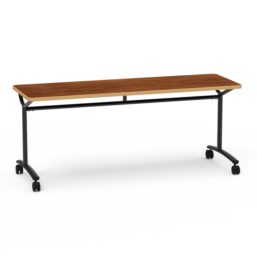 Virco TEXT Series Multi - Purpose Training Table featuring a High - Performance Laminate Top and Industrial T - Leg Base with Casters 72"W x 24"D x 30"H (TABLE - TE24728Y30C) - SchoolOutlet