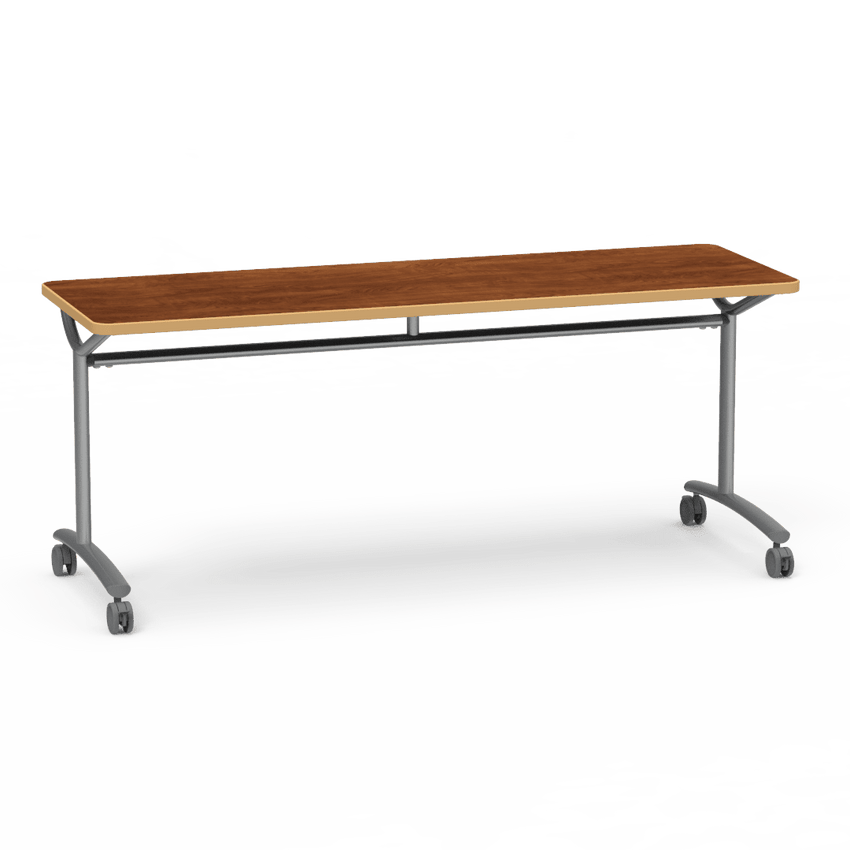 Virco TEXT Series Multi - Purpose Training Table featuring a High - Performance Laminate Top and Industrial T - Leg Base with Casters 72"W x 24"D x 30"H (TABLE - TE24728Y30C) - SchoolOutlet