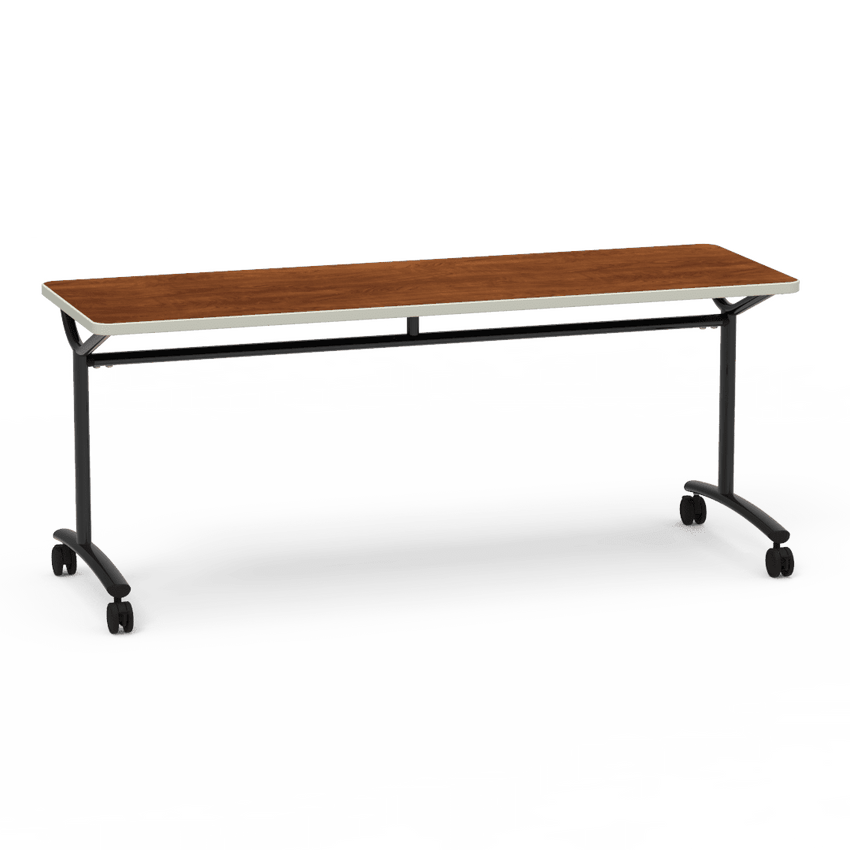 Virco TEXT Series Multi - Purpose Training Table featuring a High - Performance Laminate Top and Industrial T - Leg Base with Casters 72"W x 24"D x 30"H (TABLE - TE24728Y30C) - SchoolOutlet